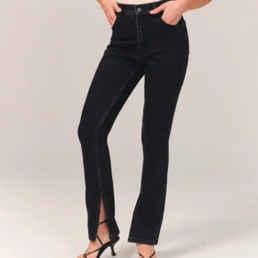 Abercrombie Skinny High Rise Curvy Love Split Raw Hem 28/6 Jeans
